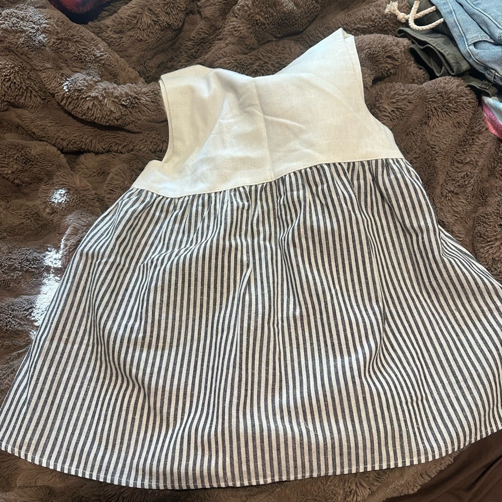 POL -linen Cream Textured Fabric Material